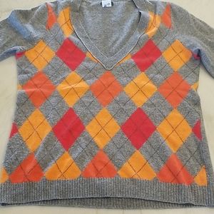 Jcrew Vneck argyle sweater size M